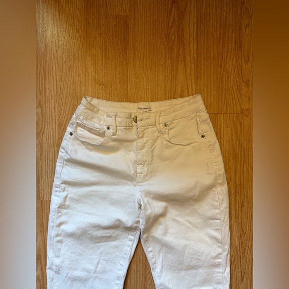 Good American White Distressed Straight Leg Jeans Size 27 - Picture 2 of 4